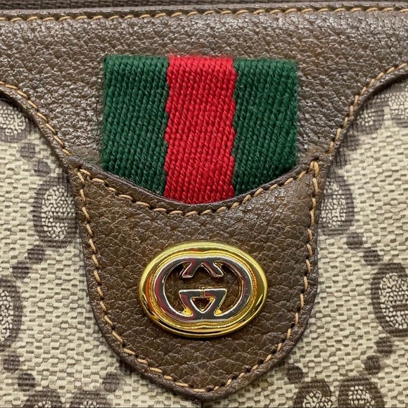 Auth Gucci GG Supreme Sherry Line Brown PVC Shoulder Bag 904.02.047 - Picture 10 of 16